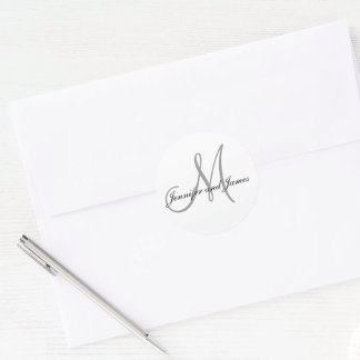 Monogram Stickers for Weddings Initial Names