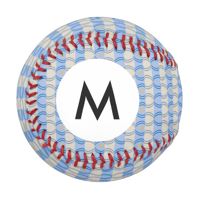 Monogram Stock Candystripe Blue Tan Baseball (Front Left)