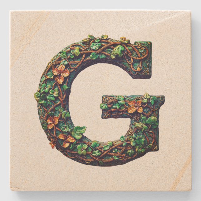 Monogram  stone coaster (Front)