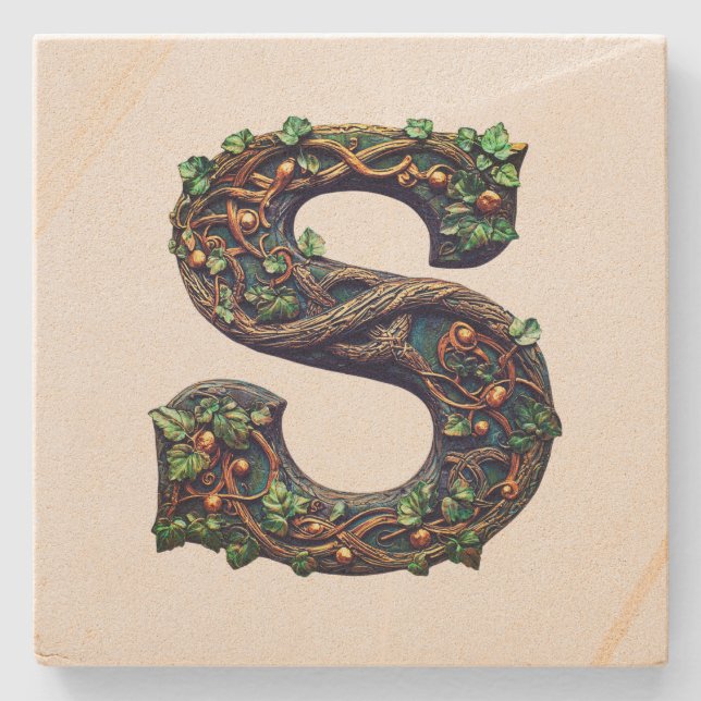 Monogram  stone coaster (Front)