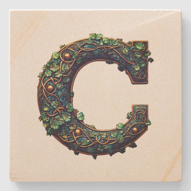 Monogram  stone coaster (Front)