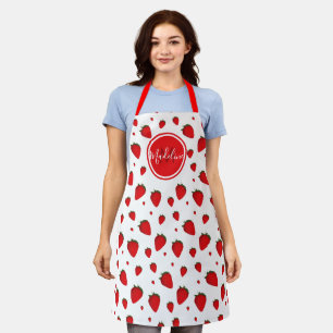 Monogram Strawberry Fruit Apron