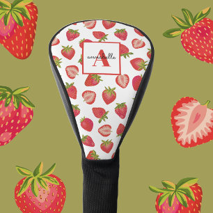 Monogram Strawberry Pattern Peronalized Golf Head Cover