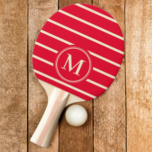 Monogram Striped Cherry Picking Pink Colour Ping Pong Paddle
