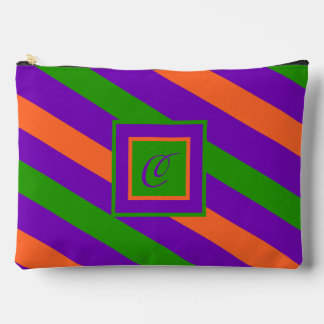 Monogram Striped Colourful & Vibrant Accessory Pouch
