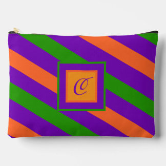 Monogram Striped Colourful & Vibrant Accessory Pouch