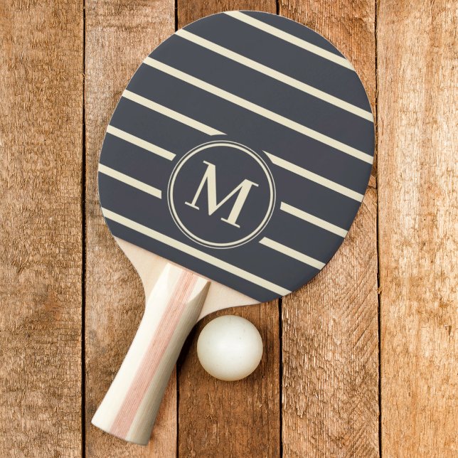 Monogram Striped Mediterranean Grey Colour  Ping Pong Paddle (Creator Uploaded)