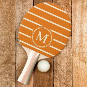 Monogram Striped Warm Citrus Colour Ping Pong Paddle