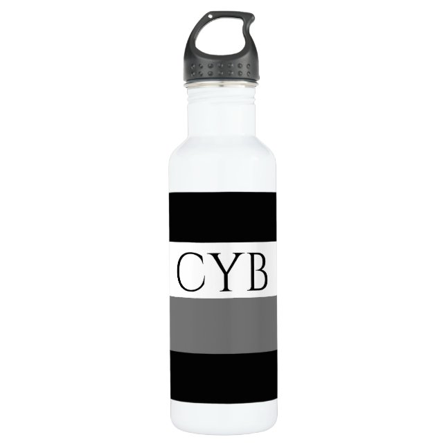 Monogram Striped Water Bottle (Front)