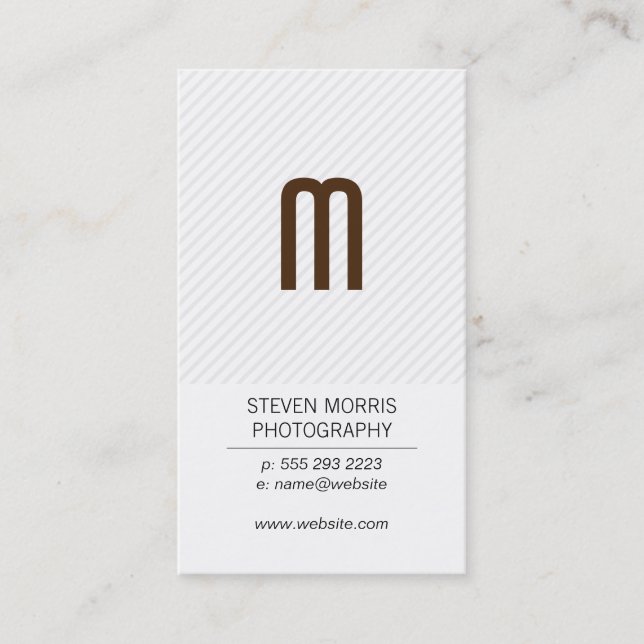 Monogram | Stripes Business Card (Front)