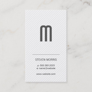 Monogram / Stripes (grey) Business Card