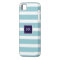 Monogram Stripes iPhone Cases (Aqua/Navy)