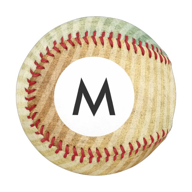 Monogram Stripes pattern background Baseball (Front Left)