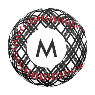 Monogram Stripes Texture Baseball