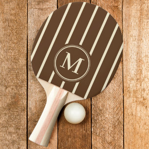 Monogram Striping Deep Forest Brown Colour Ping Pong Paddle