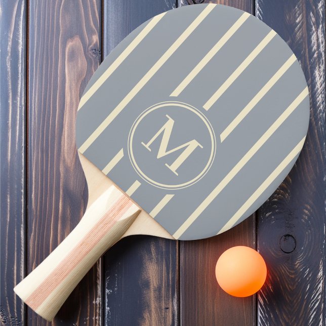 Monogram Striping Dove Grey Colour Ping Pong Paddl Ping Pong Paddle (Creator Uploaded)