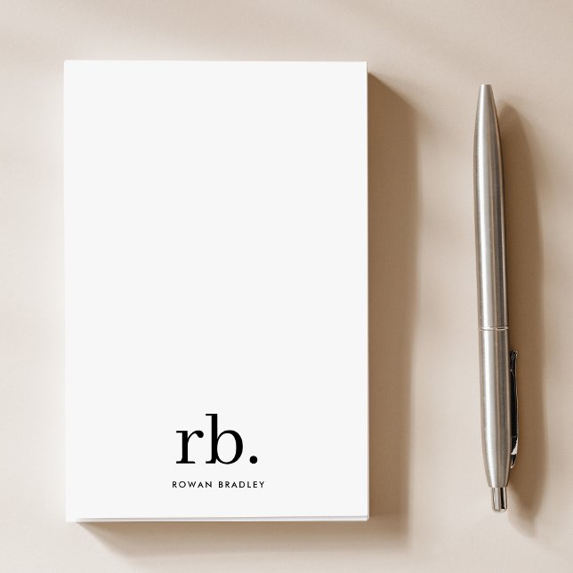 Monogram Stylish Modern Minimalist Trendy Post-it Notes (Creator Uploaded)