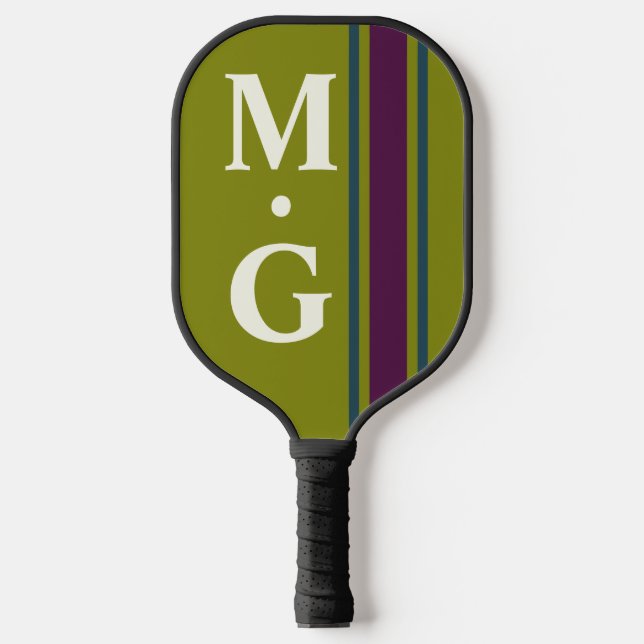 Monogram stylish preppy pickleballer bat pickleball paddle (Front)