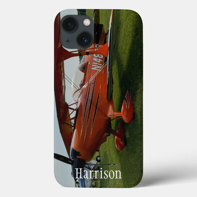 Monogram Stylish Red Aeroplane Photo, Aviation Case-Mate iPhone Case (Back)