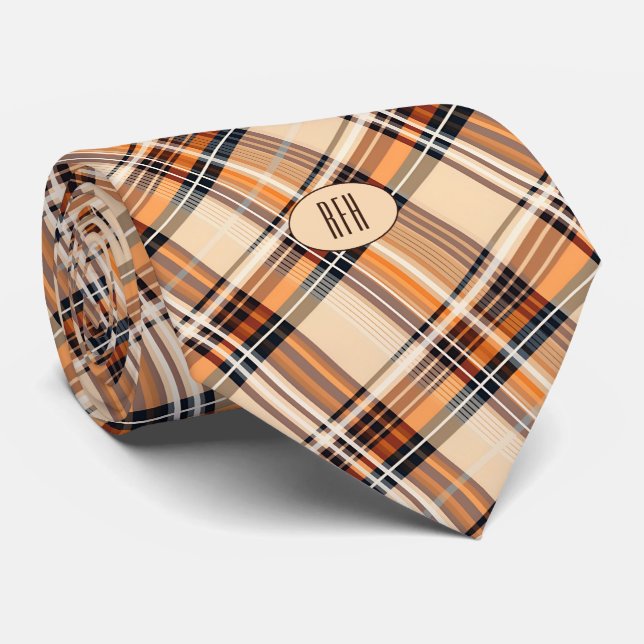 Monogram Stylish Summer Diagonal Plaid Necktie (Rolled)