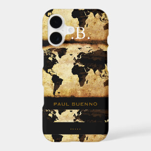 monogram stylish world-map