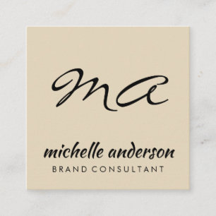 Monogram Stylishly Simple Square Business Card