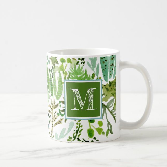 Monogram | Succulent Field I Coffee Mug (Right)