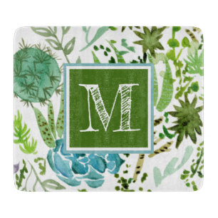 Monogram Succulent Field I Cutting Board