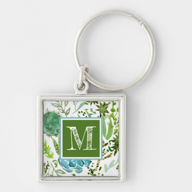 Monogram | Succulent Field I Key Ring (Front)