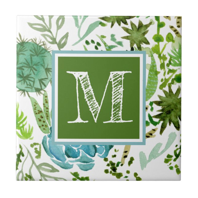 Monogram | Succulent Field I Tile (Front)