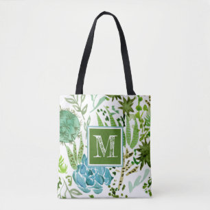 Monogram   Succulent Field I Tote Bag