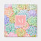 Monogram Succulents Watercolor Colourful Pastel