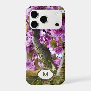 Monogram Summer Pink Blooming Tree Crown Photo -