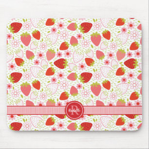 Monogram Summer Strawberry Fruit Pattern Mouse Mat