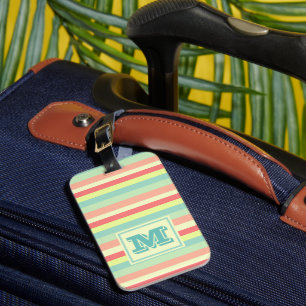 Monogram Summer Stripes Luggage Tag