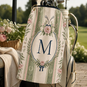 Monogram Summer Vintage Garden Floral Golf Towel
