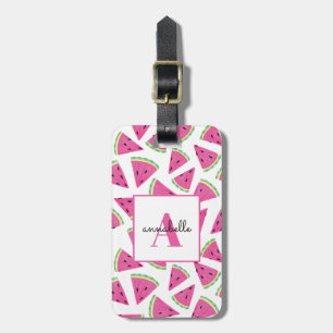 Monogram Summer Watermelon Personalised Luggage Tag