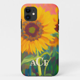 Monogram Sunflower Artwork iPhone 11 Case