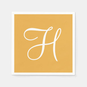 Monogram Sunflower Classy Colourful Paper Napkins