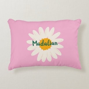 Monogram sunflower sweety pink girly decorative cushion