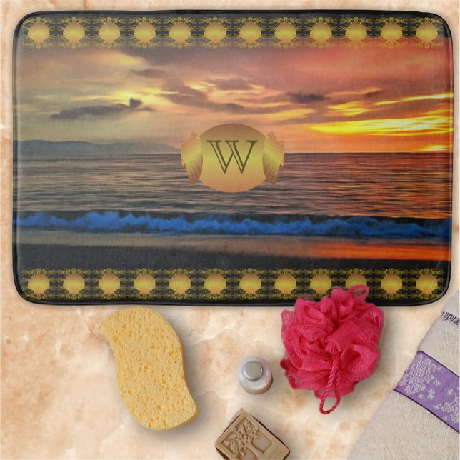 Monogram Sunset 1577 Bath Mat (Creator Uploaded)