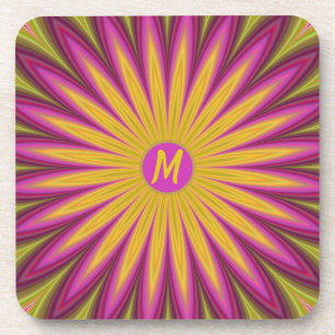 Monogram Surreal Sunflower Burst of Colour Coaster