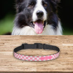 Monogram Sweet Baby Pink Gingham Custom Name Pet Collar<br><div class="desc">This adorable collar features a gingham pattern in baby pink that you can customise with your pet's name. Personalise it by replacing the placeholder text. For more options such as to change the font and it's size click the "Customise it" button. *Please note that the Zazzle Watermark that appears in...</div>