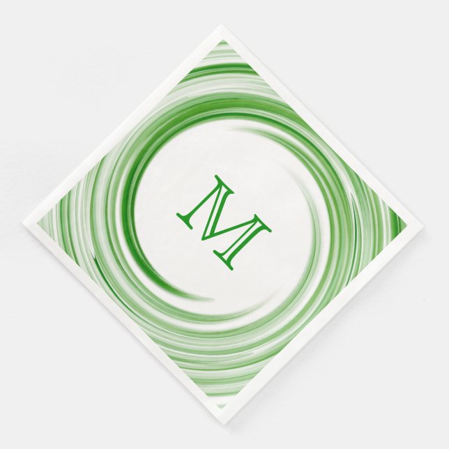 Monogram Swirl Abstract Art #2 Napkin (Corner)