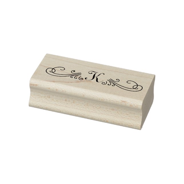 Monogram Swirl Rubber Art Stamp (Stamp)