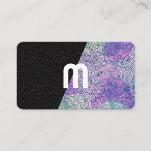 Monogram   Swirls Black Tye Die Business Card