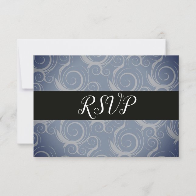 Monogram Swirls RSVP Card (Front)