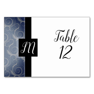 Monogram Swirls Table Card