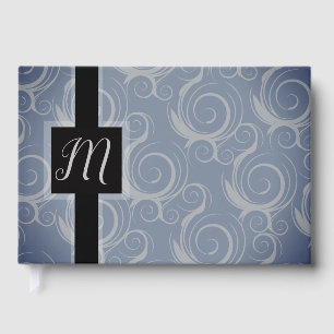 Monogram Swirls Wedding Guest Book