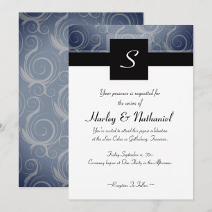 Monogram Swirls Wedding Invitation